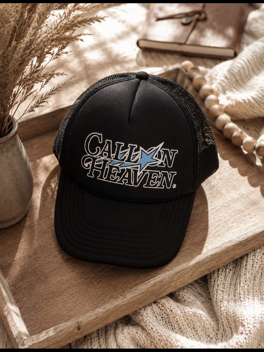 OTTO Black Trucker Hat Cap, Call On Heaven, Passion, Christian